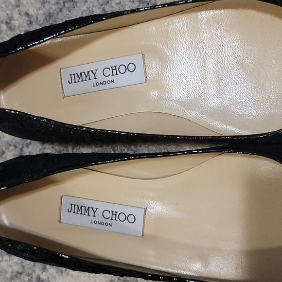 Jimmy Choo Lace Black Flats - Picture 4 of 8